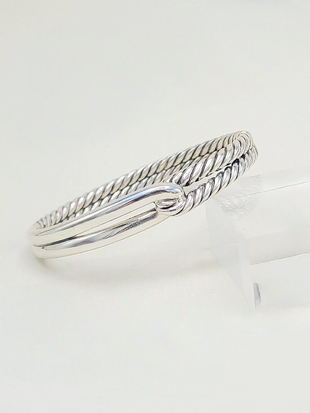 David Yurman Labyrinth Single Loop Bracelet in Sterling Silver - 10mm - Sz Med